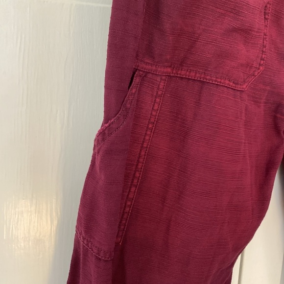 Free People Stay Awhile Carpenter Pants Mulberry Size 4 Purple Maroon Wide Leg - Picture 14 of 15